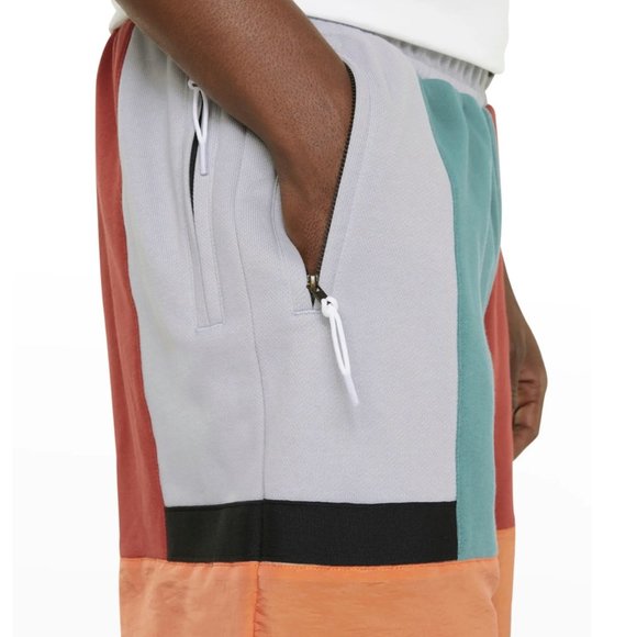 Puma Signature Men's Basketball Colorblock Shorts Drawstring Elastic Waist Blue - Picture 2 of 7